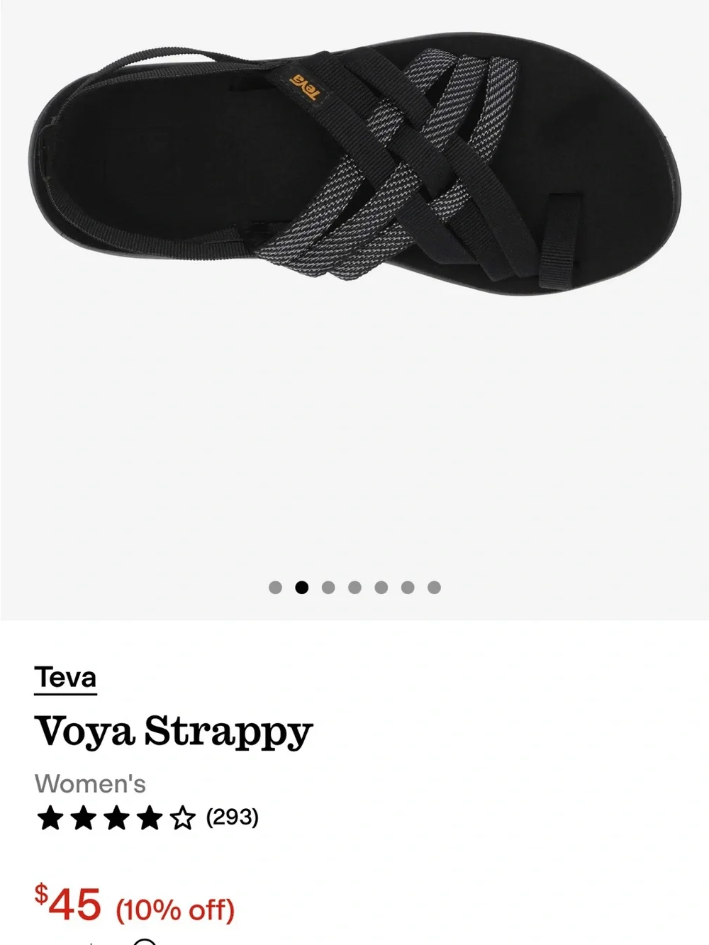 Teva Voya Strappy Women's Black Sandals